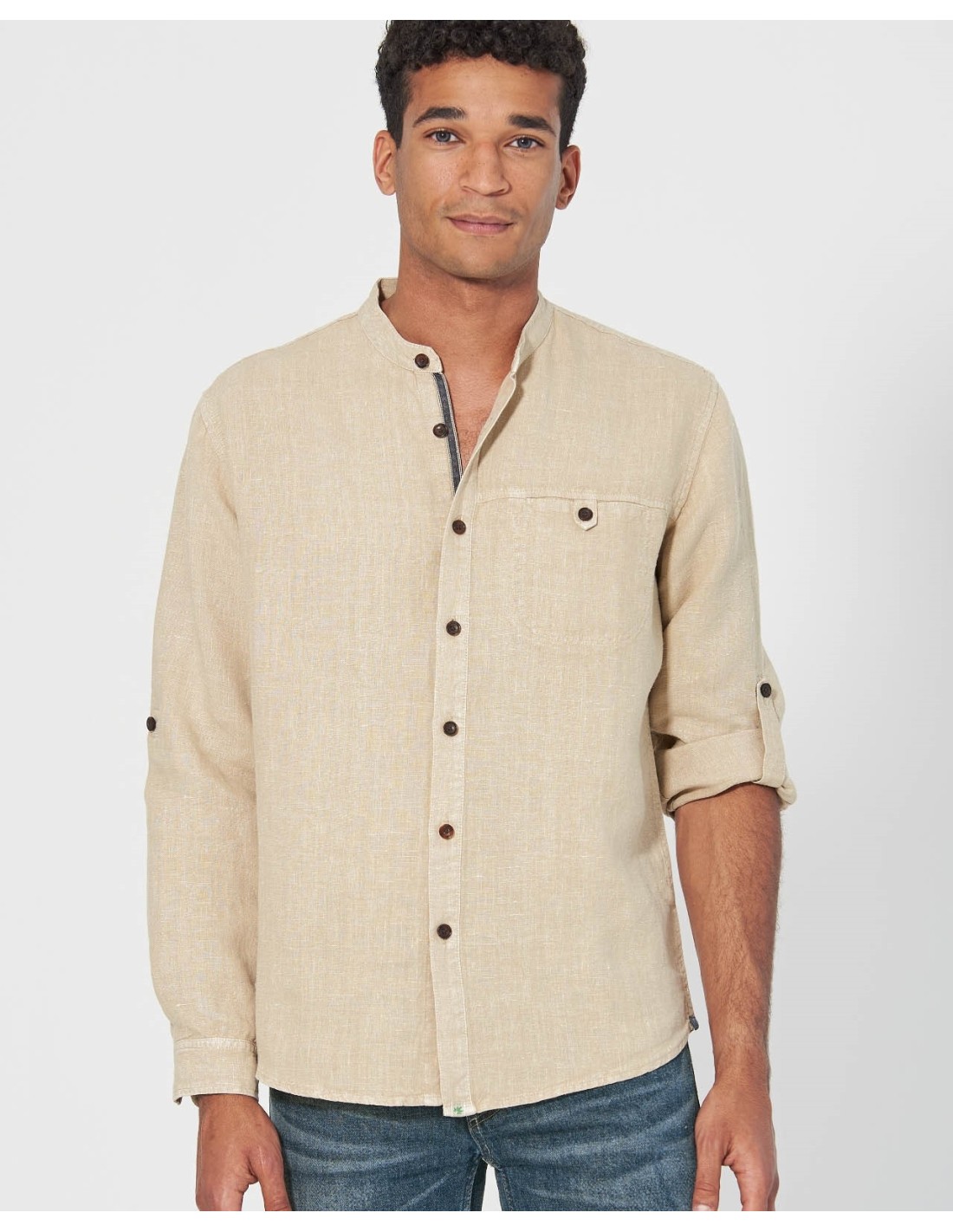 Chemise col mao - Pur chanvre