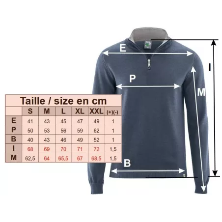 Pull camionneur en laine, coton bio chanvre