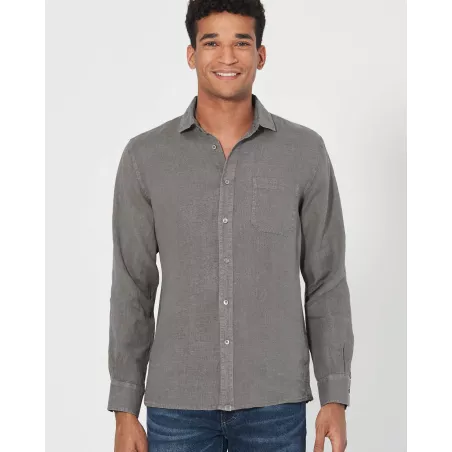 Chemise très fine pur chanvre - Poche poitrine