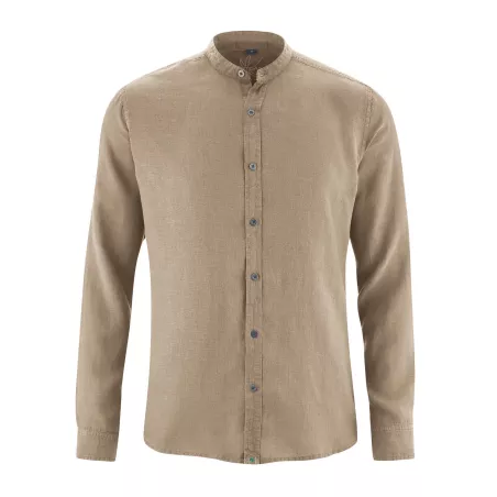 Chemise 100% chanvre Col "mao" homme