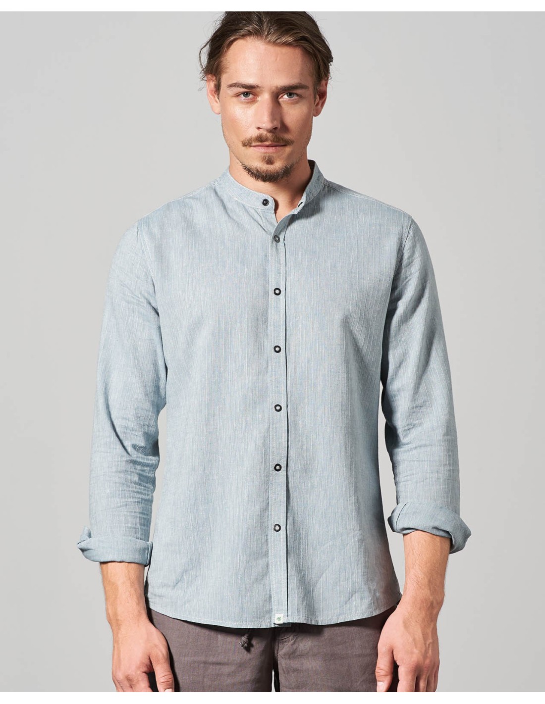 Chemise homme col mao en chanvre écologique