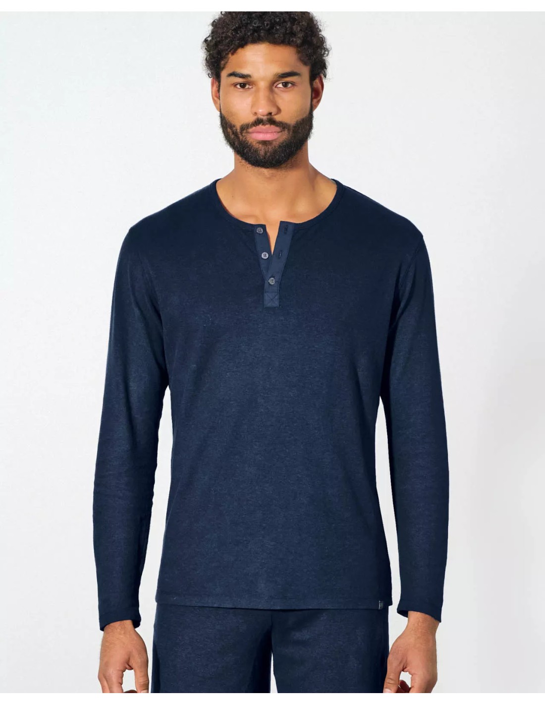 Tee shirt Henley - Boutonné homme