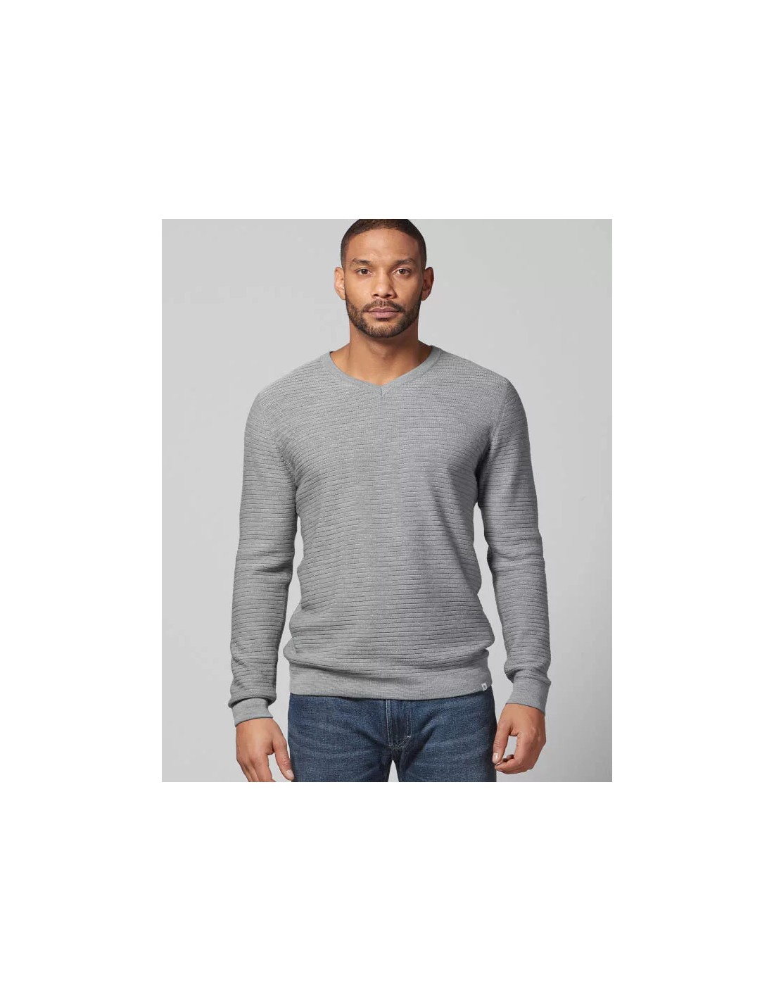 Pull homme col V chanvre et laine